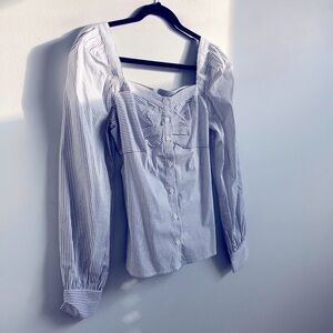 Maison Cinqcent Stripe Square Neck Top